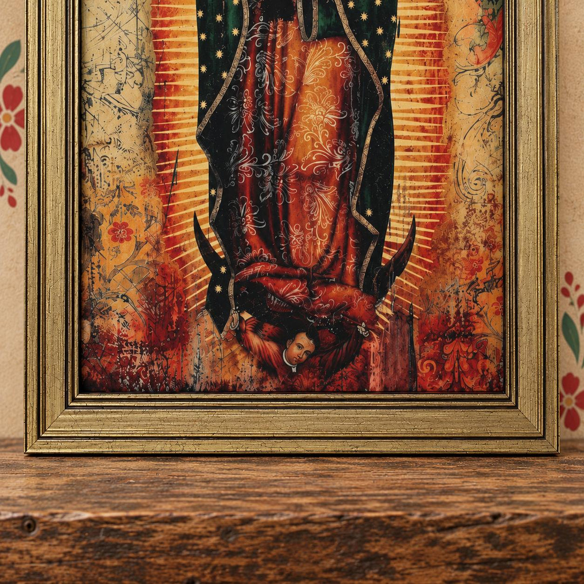 Cuadro de la Virgen de Guadalupe — A021 — Producto en un ambiente del hogar