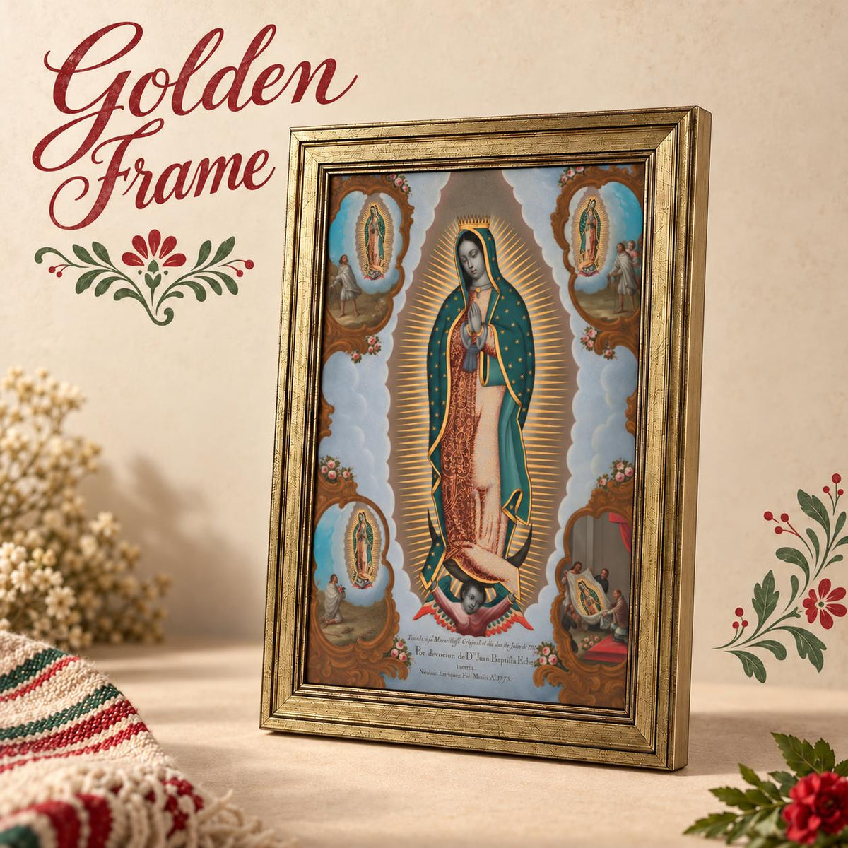 Our Lady of Guadalupe Framed Print — Heritage — Angled view of the product