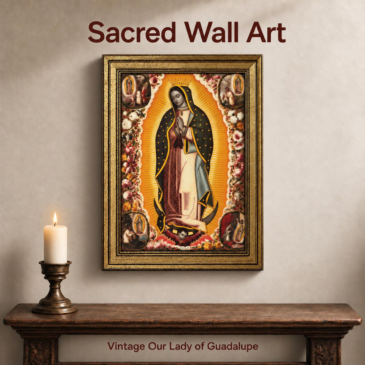 Our Lady of Guadalupe Framed Art — Devotional Scenes — Primary catalog image